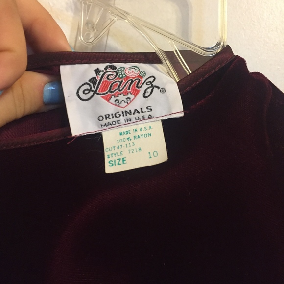 Vintage Red Velvet Dress - Picture 4 of 5